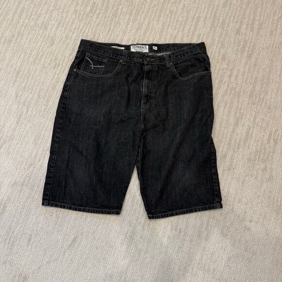 ECKO UNLTD Men's Black Denim Jean Shorts size 40 Hang em High y2k - Picture 1 of 8